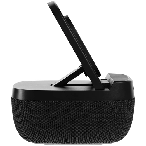 Колонка с беспроводной зарядкой Esca и подсветкой логотипа, черная Колонка с беспроводной зарядкой Esca и подсветкой логотипа, черная