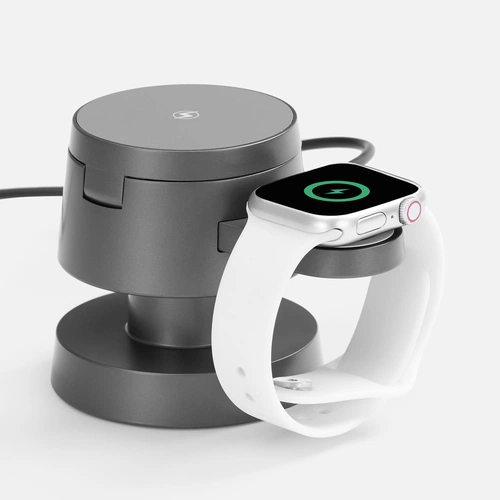 Станция беспроводной зарядки с подсветкой Lume, серая Станция беспроводной зарядки с подсветкой Lume, серая