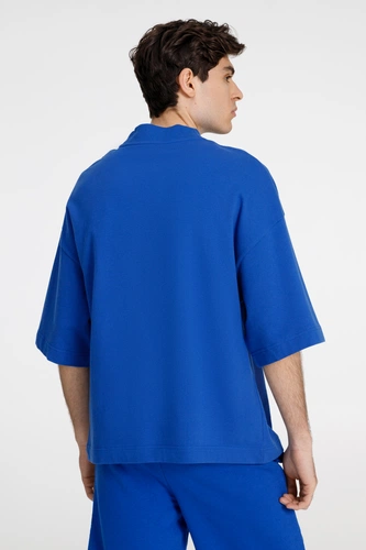 Футболка оверсайз унисекс T9, синяя Футболка оверсайз унисекс T9, синяя