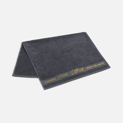 Полотенце на заказ Surpass с логотипом в бордюре, среднее Полотенце на заказ Surpass с логотипом в бордюре, среднее