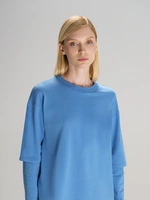 Футболка оверсайз с двойным рукавом Kosmos, синяя