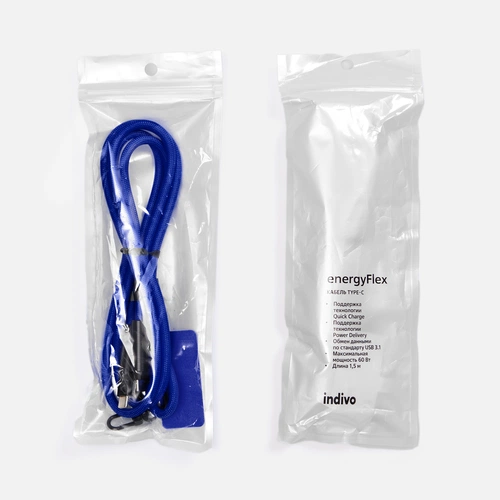 Кабель-ланьярд energyFlex Power Delivery 60 Вт, темно-синий Кабель-ланьярд energyFlex Power Delivery 60 Вт, темно-синий
