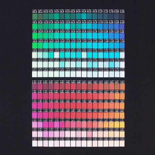 Футболка T-bolka 160 с DTG-печатью Kornit Color Сhart 1, темно-синяя, размер L Футболка T-bolka 160 с DTG-печатью Kornit Color Сhart 1, темно-синяя, размер L