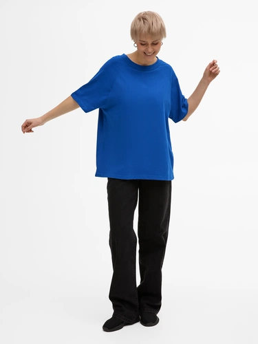 Футболка унисекс оверсайз T2, синяя Футболка унисекс оверсайз T2, синяя