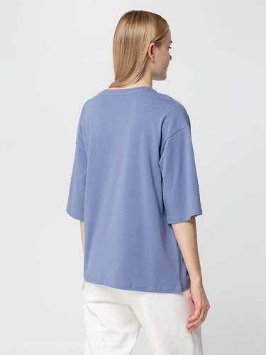 Футболка унисекс оверсайз Street Vibes, синяя (лавандовая) Футболка унисекс оверсайз Street Vibes, синяя (лавандовая)