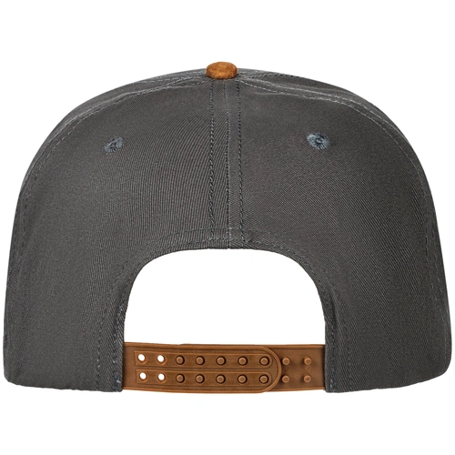 Бейсболка Foreside с прямым козырьком, серая с коричневым Бейсболка Foreside с прямым козырьком, серая с коричневым