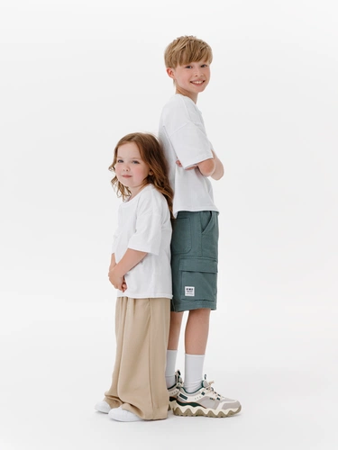 Футболка детская оверсайз Teezer, белая Футболка детская оверсайз Teezer, белая