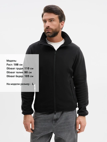 Куртка флисовая унисекс Ben Mac, черная Куртка флисовая унисекс Ben Mac, черная