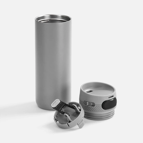 Термостакан X1 с цветной кнопкой, серый с черным Термостакан X1 с цветной кнопкой, серый с черным