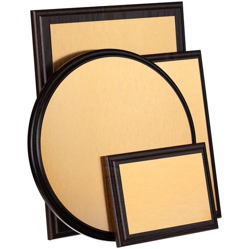 Плакетка Plaque XL, венге с золотистой пластиной Плакетка Plaque XL, венге с золотистой пластиной