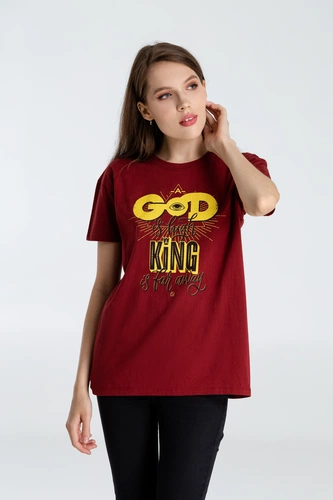 Футболка A God is High, гранатово-красная Футболка A God is High, гранатово-красная