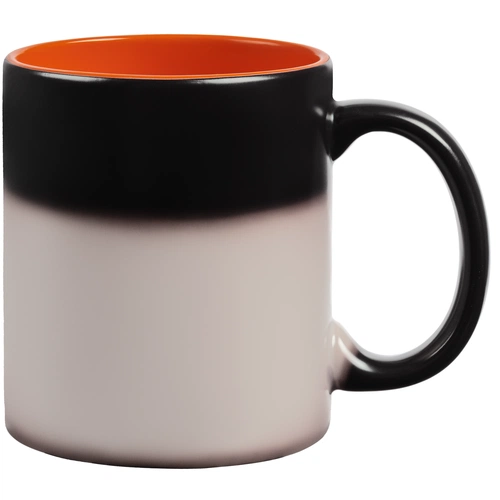 Кружка-хамелеон On Display, матовая, черная с оранжевым Кружка-хамелеон On Display, матовая, черная с оранжевым