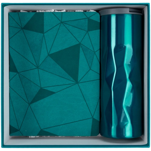 Набор Gems: ежедневник и термостакан, бирюзовый Набор Gems: ежедневник и термостакан, бирюзовый