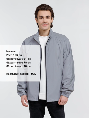 Ветровка Manifest 2.0 из светоотражающей ткани, серая Ветровка Manifest 2.0 из светоотражающей ткани, серая