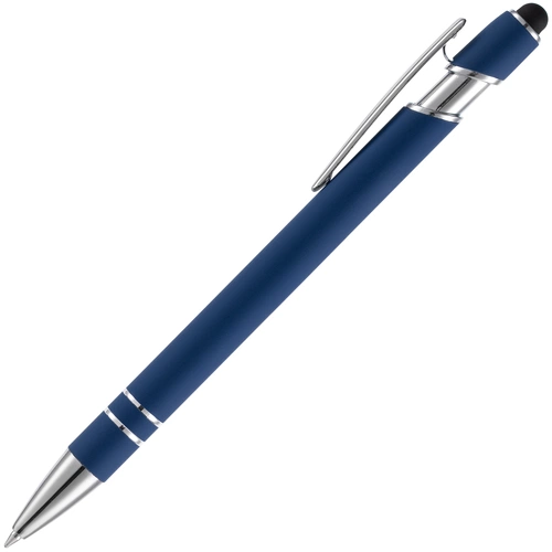 Ручка шариковая Pointer Soft Touch со стилусом, темно-синяя Ручка шариковая Pointer Soft Touch со стилусом, темно-синяя