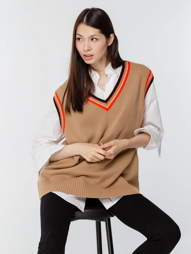 Жилет оверсайз унисекс Cornell в сумке, бежевый Жилет оверсайз унисекс Cornell в сумке, бежевый