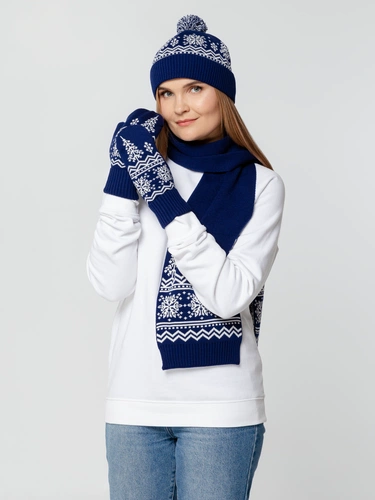 Шапка Elnik, синяя с молочно-белым Шапка Elnik, синяя с молочно-белым