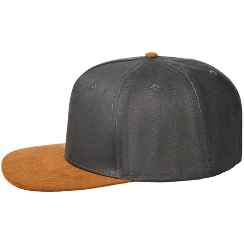 Бейсболка Foreside с прямым козырьком, серая с коричневым Бейсболка Foreside с прямым козырьком, серая с коричневым