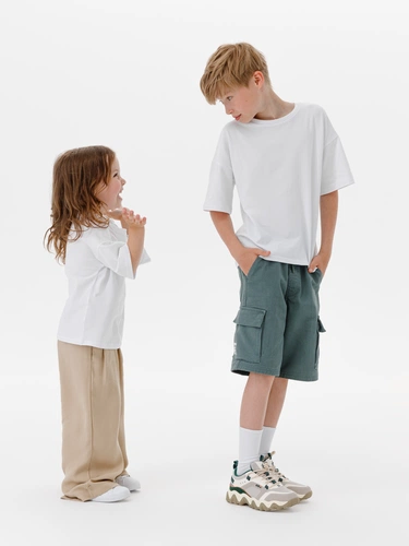 Футболка детская оверсайз Teezer, белая Футболка детская оверсайз Teezer, белая