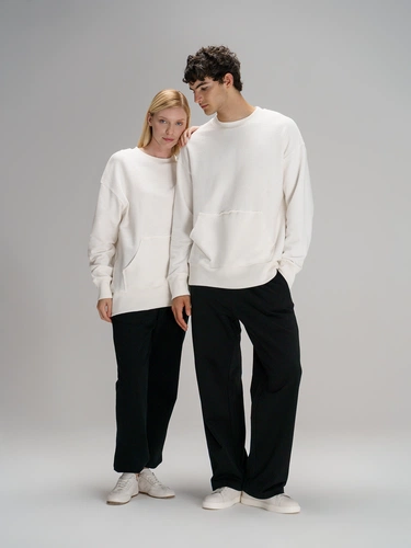 Свитшот оверсайз унисекс Vozduh, молочно-белый Свитшот оверсайз унисекс Vozduh, молочно-белый