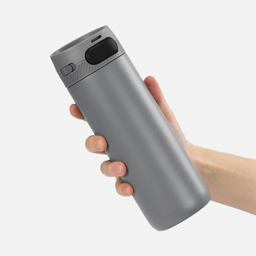 Термостакан X1 с цветной кнопкой, серый с черным Термостакан X1 с цветной кнопкой, серый с черным