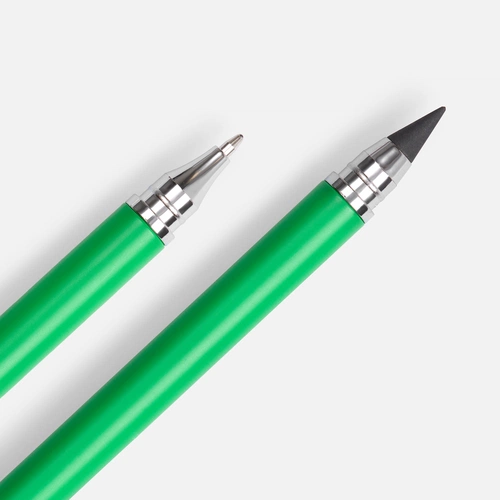 Ручка шариковая и вечный карандаш Diptych, зеленая Ручка шариковая и вечный карандаш Diptych, зеленая
