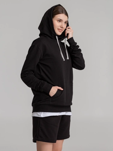 Толстовка с капюшоном Unit Kirenga, черная Толстовка с капюшоном Unit Kirenga, черная