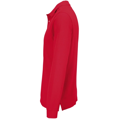 Рубашка поло унисекс с длинным рукавом Pacific LSL, красная Рубашка поло унисекс с длинным рукавом Pacific LSL, красная