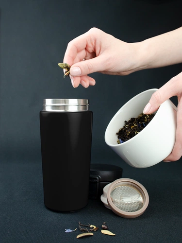 Термостакан с ситечком No Leak Infuser, черный Термостакан с ситечком No Leak Infuser, черный