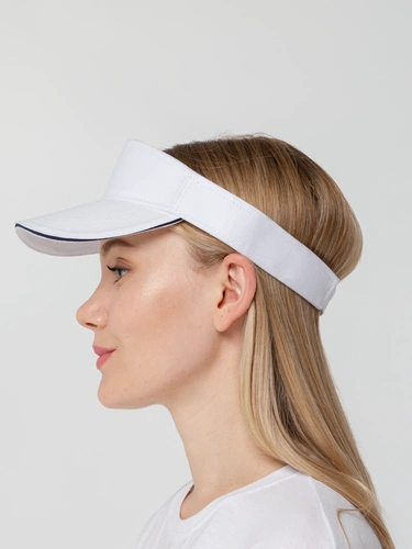 Козырек Active, белый с темно-синим кантом Козырек Active, белый с темно-синим кантом