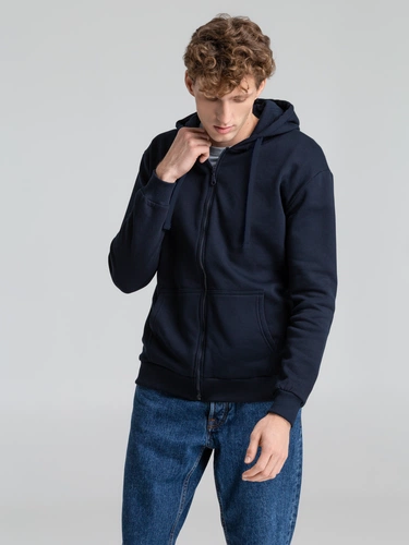 Толстовка на молнии с капюшоном Siverga Heavy 2.0, темно-синяя Толстовка на молнии с капюшоном Siverga Heavy 2.0, темно-синяя