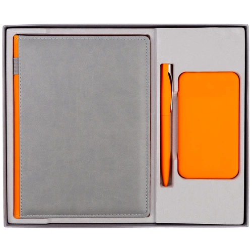 Коробка Overlap под ежедневник, аккумулятор и ручку, ver.2, серая Коробка Overlap под ежедневник, аккумулятор и ручку, ver.2, серая