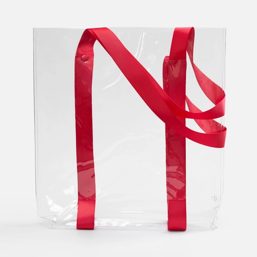 Шопер Clear Fest, ver.2, прозрачный с красными ручками Шопер Clear Fest, ver.2, прозрачный с красными ручками