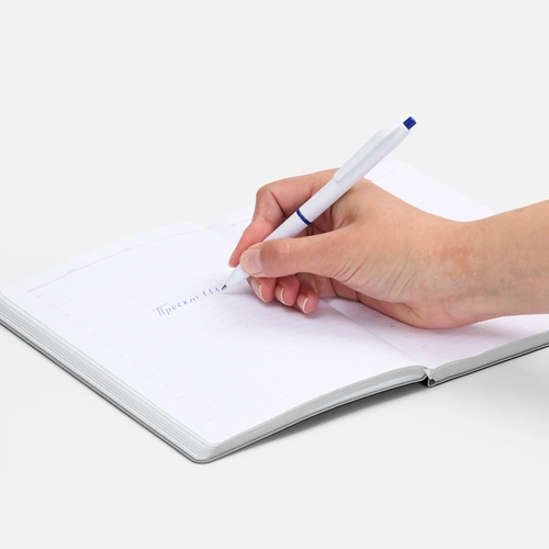 Ручка шариковая Bright Pop, белая с синим Ручка шариковая Bright Pop, белая с синим