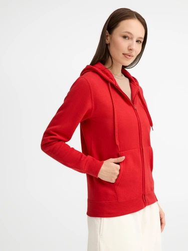 Толстовка женская на молнии с капюшоном Seven Women, красная Толстовка женская на молнии с капюшоном Seven Women, красная
