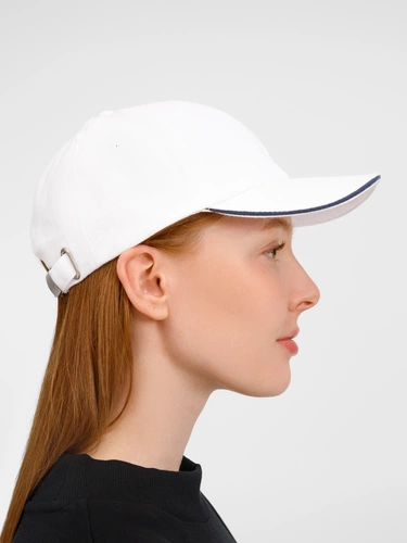 Бейсболка Buffalo, белая с темно-синим Бейсболка Buffalo, белая с темно-синим