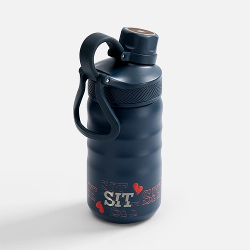 Термобутылка Fujisan 2.0 без логотипа, темно-синяя с УФ-печатью и лазерной гравировкой Термобутылка Fujisan 2.0 без логотипа, темно-синяя с УФ-печатью и лазерной гравировкой