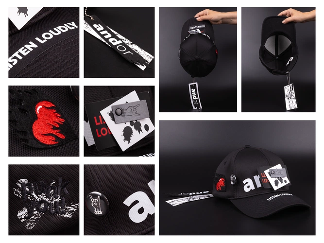 Бейсболка Harris, черная с нанесением и кастомизацией Бейсболка Harris, черная с нанесением и кастомизацией