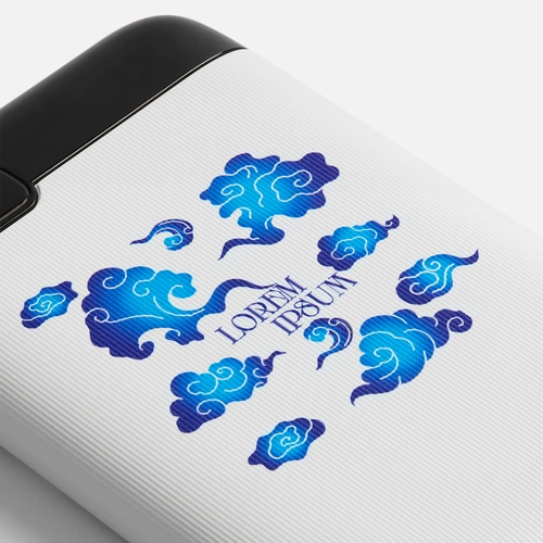 Внешний аккумулятор Fast Trick, белый с УФ-печатью и тампопечатью