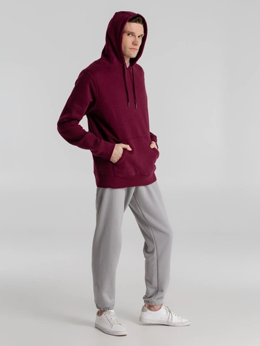 Толстовка с капюшоном унисекс King, бордовая Толстовка с капюшоном унисекс King, бордовая