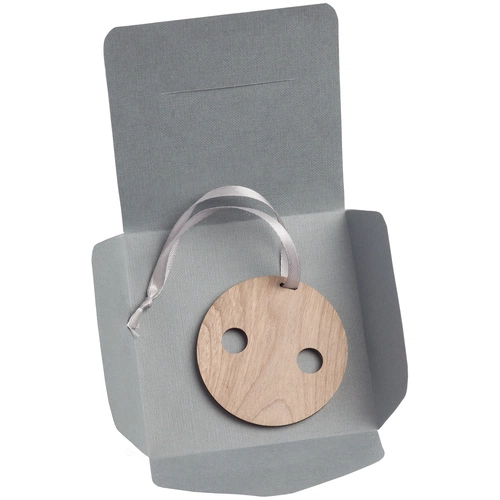 Деревянная подвеска Carving, в форме пуговицы Санты Деревянная подвеска Carving, в форме пуговицы Санты