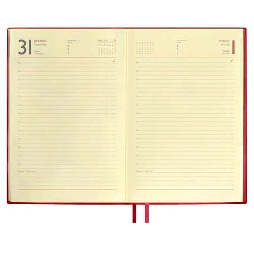 Ежедневник Merida, датированный, красный Ежедневник Merida, датированный, красный