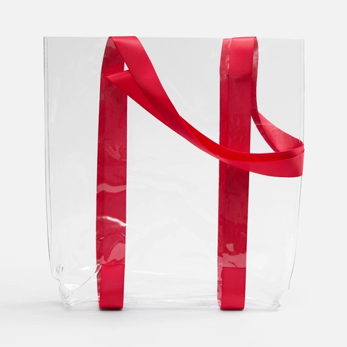 Шопер Clear Fest, ver.2, прозрачный с красными ручками Шопер Clear Fest, ver.2, прозрачный с красными ручками