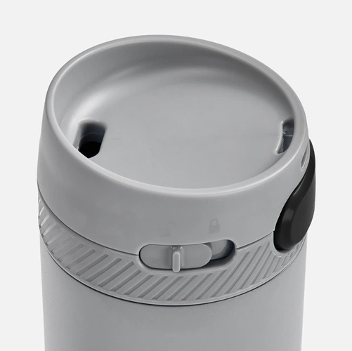 Термостакан X1 с цветной кнопкой, серый с черным Термостакан X1 с цветной кнопкой, серый с черным