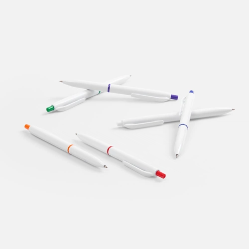 Ручка шариковая Bright Pop, белая с синим Ручка шариковая Bright Pop, белая с синим