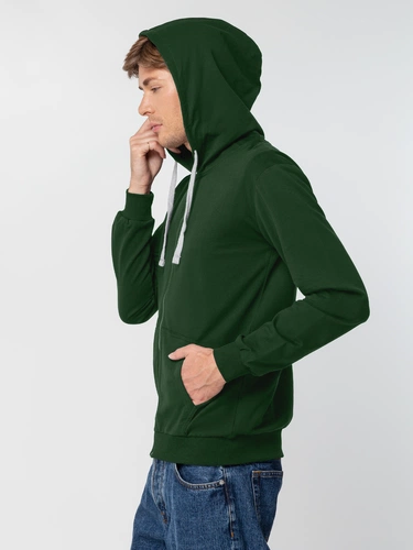 Толстовка на молнии с капюшоном Siverga, темно-зеленая Толстовка на молнии с капюшоном Siverga, темно-зеленая