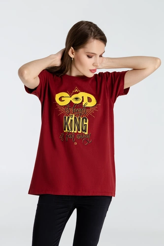 Футболка A God is High, гранатово-красная Футболка A God is High, гранатово-красная