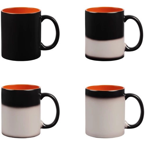 Кружка-хамелеон On Display, матовая, черная с оранжевым Кружка-хамелеон On Display, матовая, черная с оранжевым