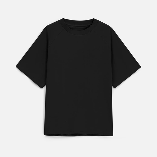Футболка унисекс оверсайз T2, черная Футболка унисекс оверсайз T2, черная