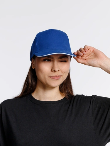 Бейсболка Classic, ярко-синяя с белым кантом Бейсболка Classic, ярко-синяя с белым кантом